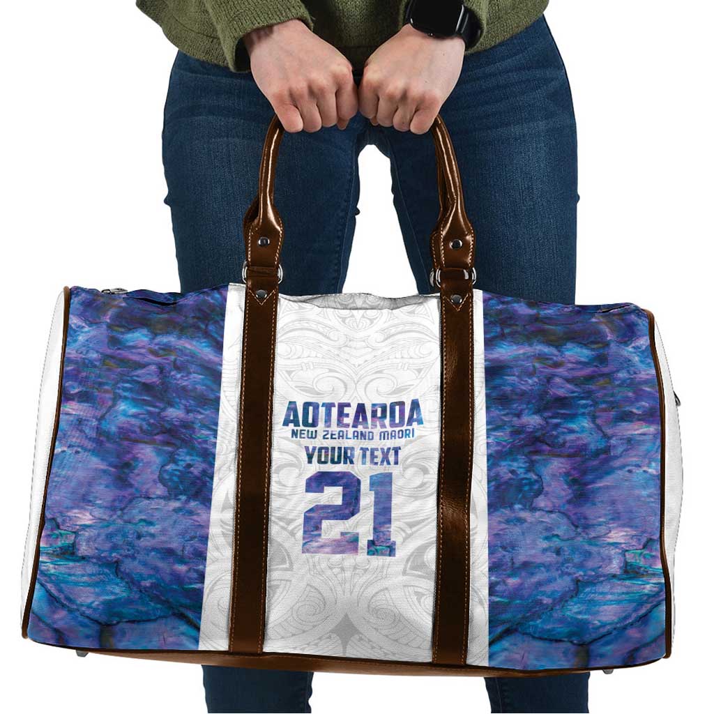Custom New Zealand Aotearoa Travel Bag Purple Maori Paua Shell Indigenous - Aussie Hoodie