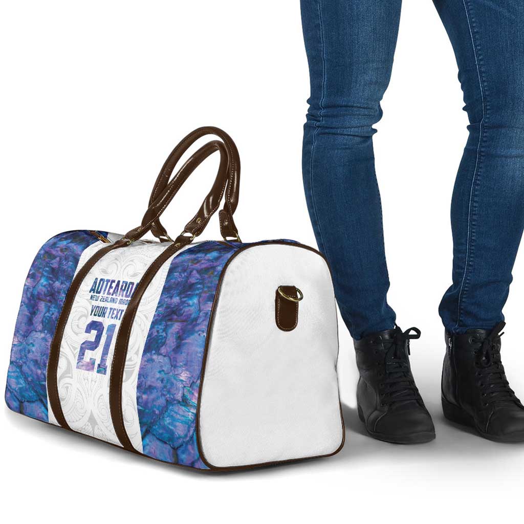 Custom New Zealand Aotearoa Travel Bag Purple Maori Paua Shell Indigenous - Aussie Hoodie