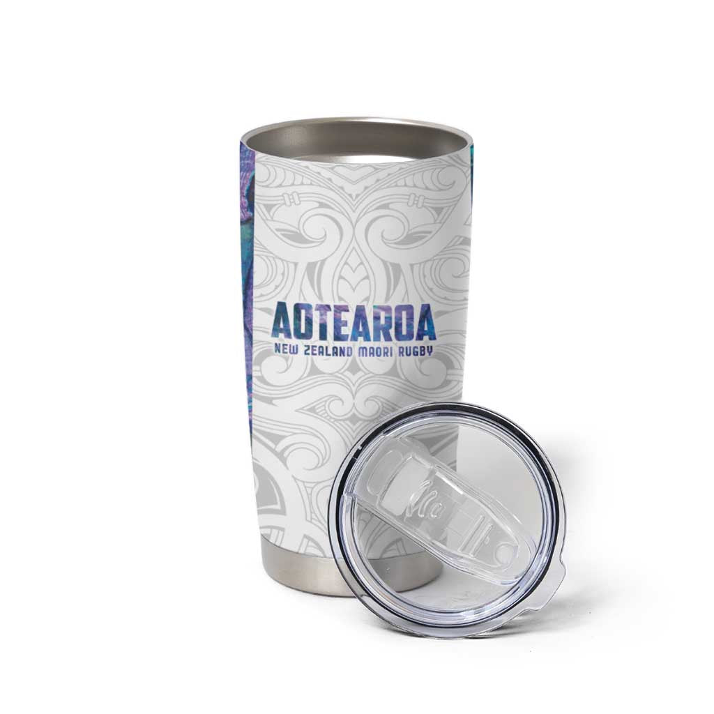Custom New Zealand Aotearoa Tumbler Cup Purple Maori Paua Shell Indigenous - Aussie Hoodie