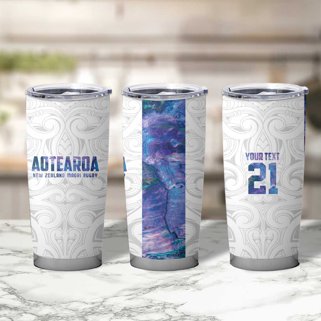 Custom New Zealand Aotearoa Tumbler Cup Purple Maori Paua Shell Indigenous - Aussie Hoodie