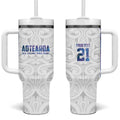 Custom New Zealand Aotearoa Tumbler With Handle Purple Maori Paua Shell Indigenous - Aussie Hoodie