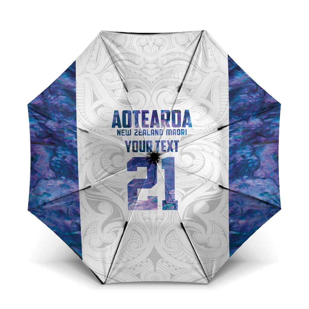 Custom New Zealand Aotearoa Umbrella Purple Maori Paua Shell Indigenous - Aussie Hoodie
