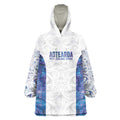 Custom New Zealand Aotearoa Wearable Blanket Hoodie Purple Maori Paua Shell Indigenous - Aussie Hoodie