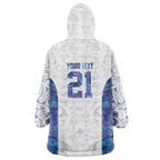 Custom New Zealand Aotearoa Wearable Blanket Hoodie Purple Maori Paua Shell Indigenous - Aussie Hoodie