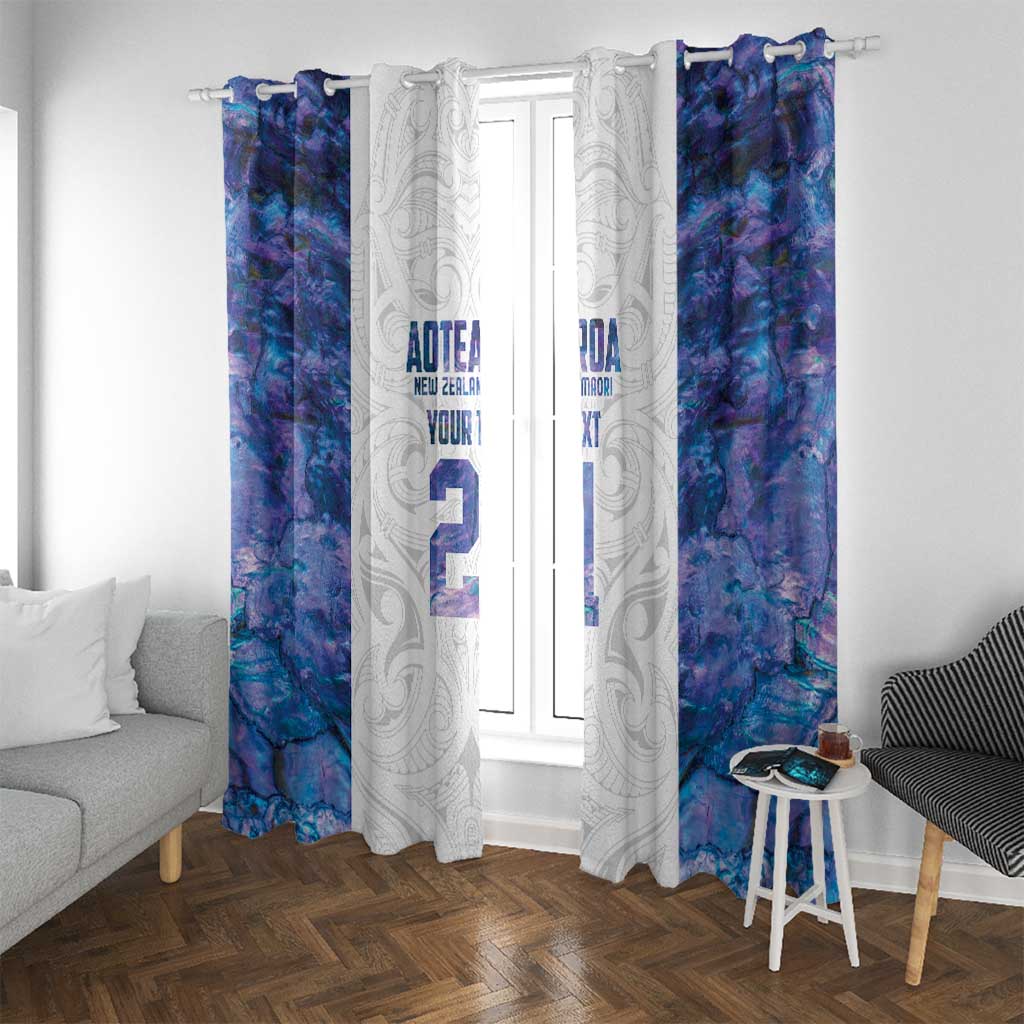 Custom New Zealand Aotearoa Window Curtain Purple Maori Paua Shell Indigenous - Aussie Hoodie