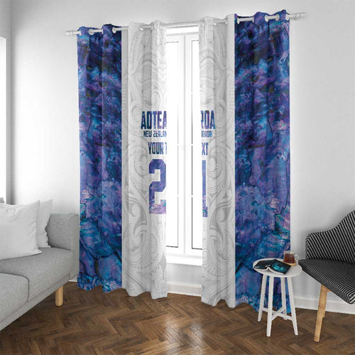 Custom New Zealand Aotearoa Window Curtain Purple Maori Paua Shell Indigenous - Aussie Hoodie