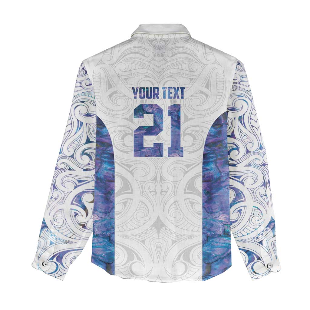 Custom New Zealand Aotearoa Women Casual Shirt Purple Maori Paua Shell Indigenous - Aussie Hoodie