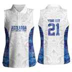 Custom New Zealand Aotearoa Women Sleeveless Polo Shirt Purple Maori Paua Shell Indigenous - Aussie Hoodie