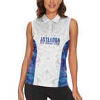 Custom New Zealand Aotearoa Women Sleeveless Polo Shirt Purple Maori Paua Shell Indigenous - Aussie Hoodie