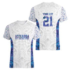 Custom New Zealand Aotearoa Women V-Neck T-Shirt Purple Maori Paua Shell Indigenous - Aussie Hoodie