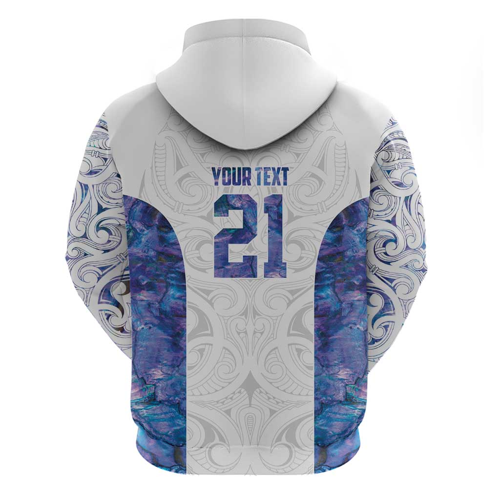 Custom New Zealand Aotearoa Zip Hoodie Purple Maori Paua Shell Indigenous - Aussie Hoodie