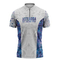 Custom New Zealand Aotearoa Zipper Polo Shirt Purple Maori Paua Shell Indigenous - Aussie Hoodie