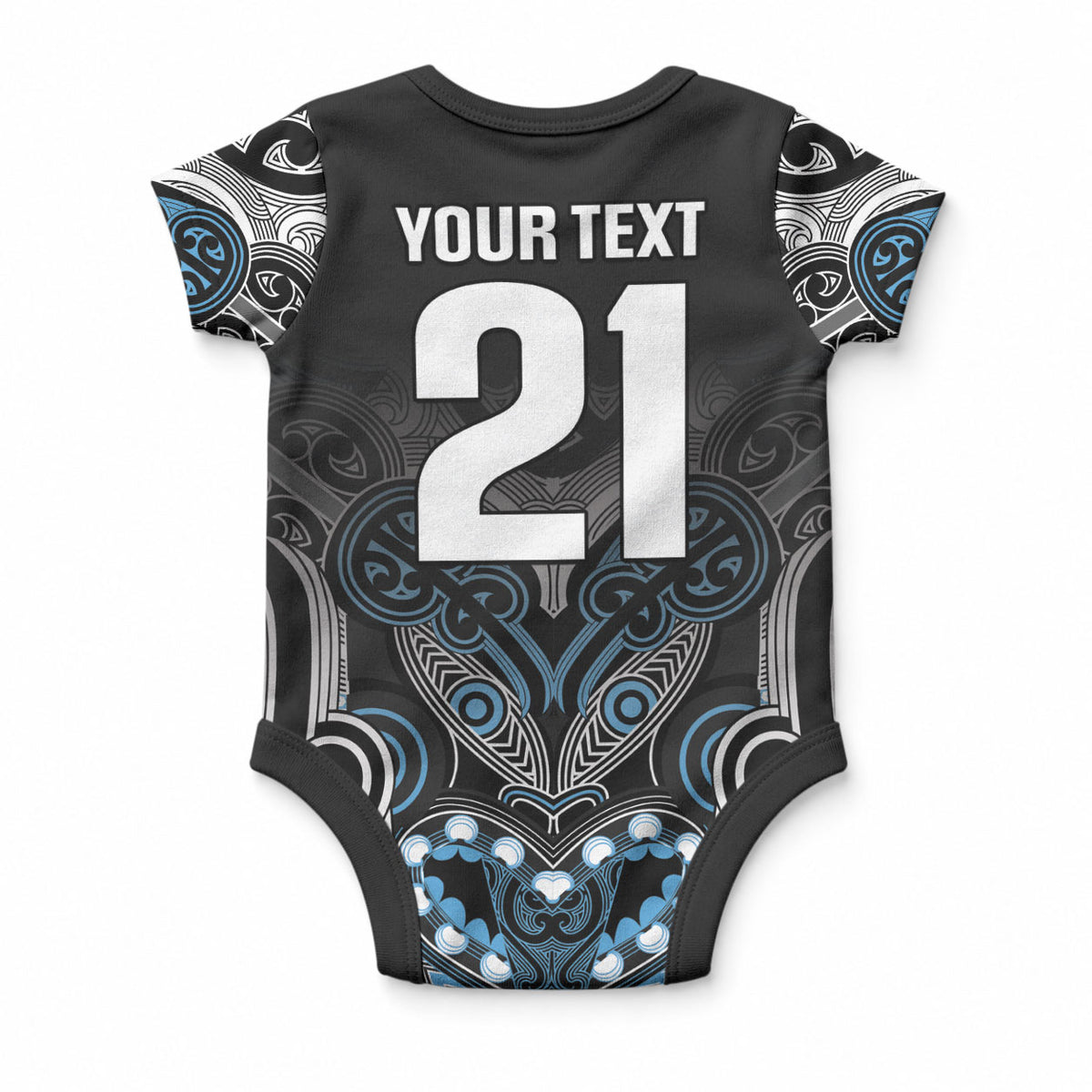 World Cricket Custom New Zealand Baby Onesie Kia kaha nga Potae Pango