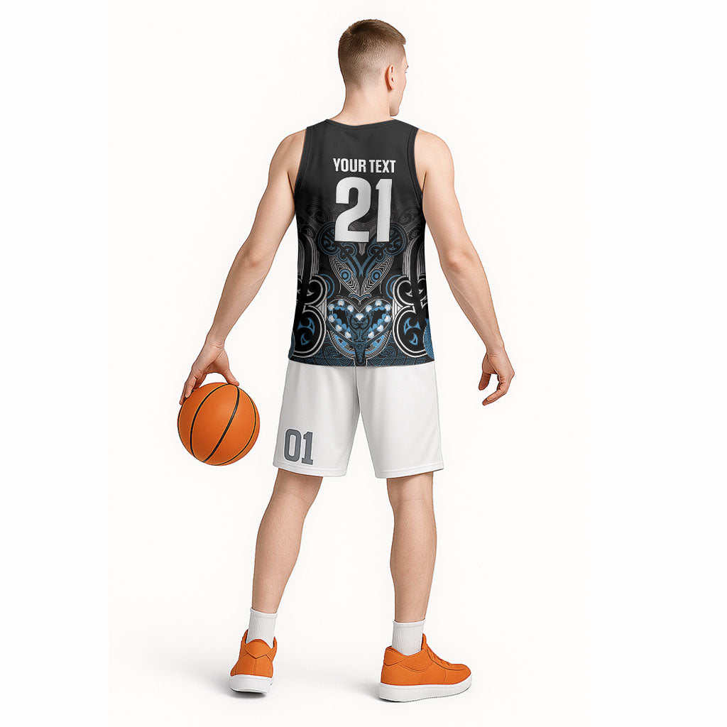 World Cricket Custom New Zealand Basketball Jersey Kia kaha nga Potae Pango