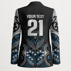 World Cricket Custom New Zealand Blazer Kia kaha nga Potae Pango
