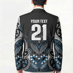 World Cricket Custom New Zealand Blazer Kia kaha nga Potae Pango