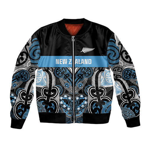 World Cricket Custom New Zealand Bomber Jacket Kia kaha nga Potae Pango