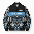 World Cricket Custom New Zealand Bomber Puffer Jacket Kia kaha nga Potae Pango