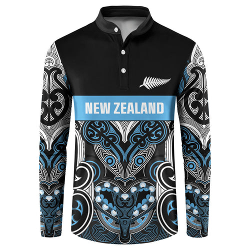 World Cricket Custom New Zealand Button Sweatshirt Kia kaha nga Potae Pango