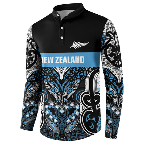 World Cricket Custom New Zealand Button Sweatshirt Kia kaha nga Potae Pango