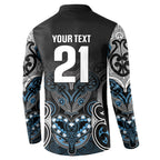 World Cricket Custom New Zealand Button Sweatshirt Kia kaha nga Potae Pango