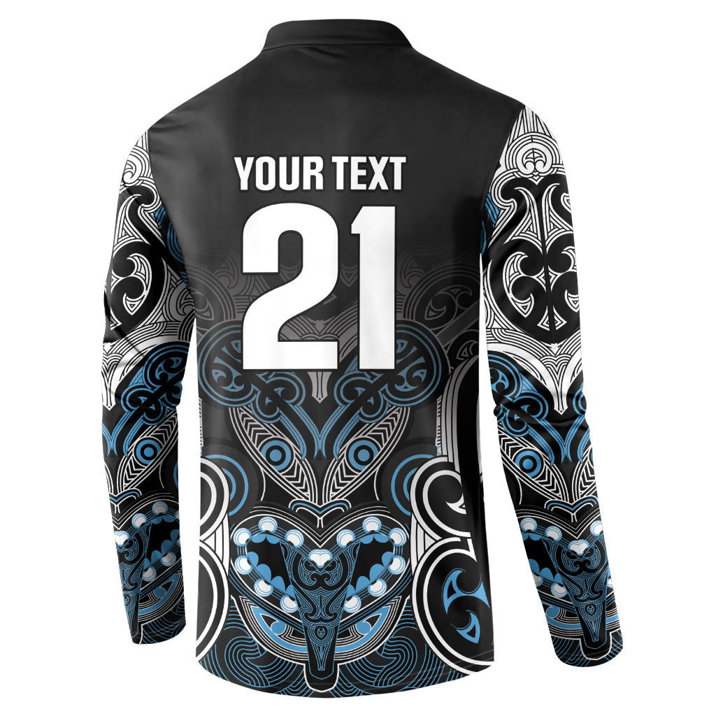 World Cricket Custom New Zealand Button Sweatshirt Kia kaha nga Potae Pango