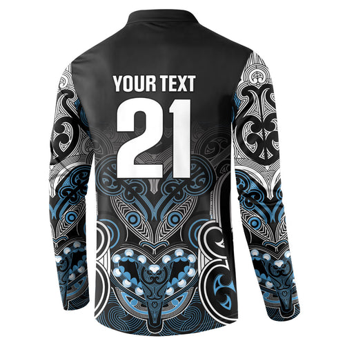 World Cricket Custom New Zealand Button Sweatshirt Kia kaha nga Potae Pango