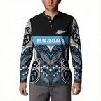 World Cricket Custom New Zealand Button Sweatshirt Kia kaha nga Potae Pango