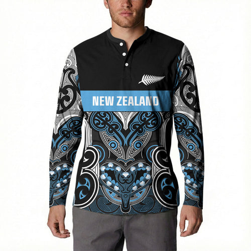 World Cricket Custom New Zealand Button Sweatshirt Kia kaha nga Potae Pango