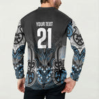 World Cricket Custom New Zealand Button Sweatshirt Kia kaha nga Potae Pango