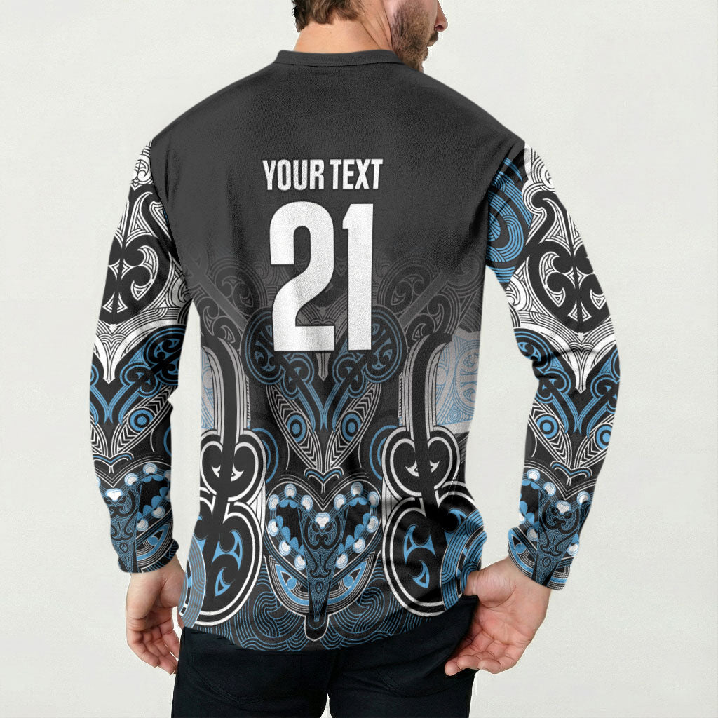 World Cricket Custom New Zealand Button Sweatshirt Kia kaha nga Potae Pango