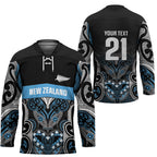 World Cricket Custom New Zealand Hockey Jersey Kia kaha nga Potae Pango