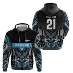 World Cricket Custom New Zealand Hoodie Kia kaha nga Potae Pango
