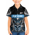 World Cricket Custom New Zealand Kid Hawaiian Shirt Kia kaha nga Potae Pango