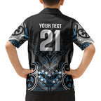 World Cricket Custom New Zealand Kid Hawaiian Shirt Kia kaha nga Potae Pango
