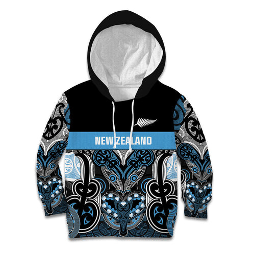 World Cricket Custom New Zealand Kid Hoodie Kia kaha nga Potae Pango