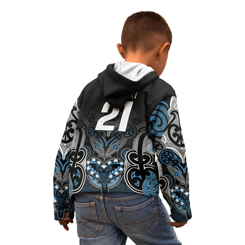 World Cricket Custom New Zealand Kid Hoodie Kia kaha nga Potae Pango