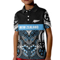 World Cricket Custom New Zealand Kid Polo Shirt Kia kaha nga Potae Pango