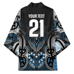 World Cricket Custom New Zealand Kimono Kia kaha nga Potae Pango
