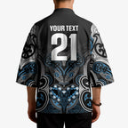 World Cricket Custom New Zealand Kimono Kia kaha nga Potae Pango