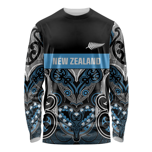World Cricket Custom New Zealand Long Sleeve Shirt Kia kaha nga Potae Pango