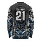 World Cricket Custom New Zealand Long Sleeve Shirt Kia kaha nga Potae Pango