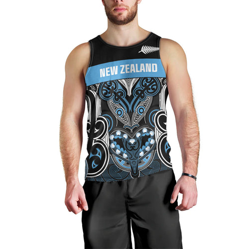 World Cricket Custom New Zealand Men Tank Top Kia kaha nga Potae Pango