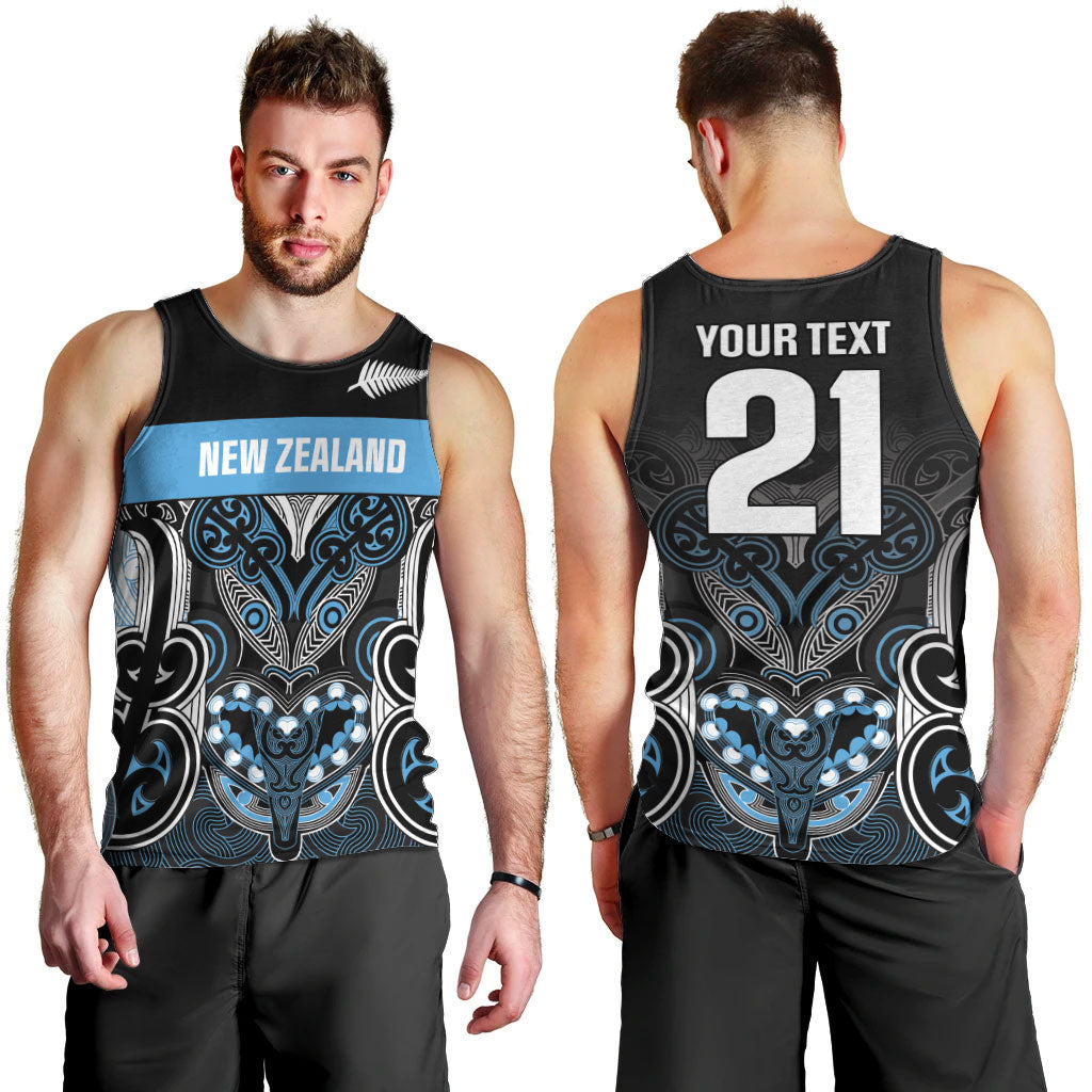 World Cricket Custom New Zealand Men Tank Top Kia kaha nga Potae Pango