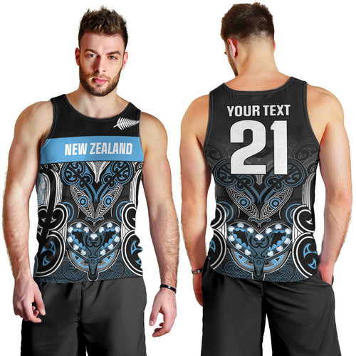 World Cricket Custom New Zealand Men Tank Top Kia kaha nga Potae Pango