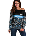 World Cricket Custom New Zealand Off Shoulder Sweater Kia kaha nga Potae Pango