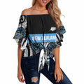 World Cricket Custom New Zealand Off Shoulder Wrap Waist Top Kia kaha nga Potae Pango