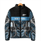 World Cricket Custom New Zealand Padded Jacket Kia kaha nga Potae Pango