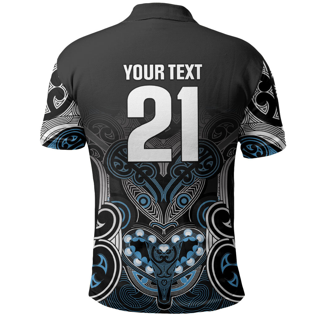 World Cricket Custom New Zealand Polo Shirt Kia kaha nga Potae Pango