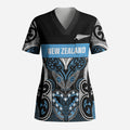 World Cricket Custom New Zealand Scrub Top Kia kaha nga Potae Pango